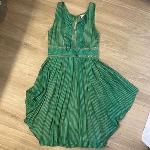 Tracy Reese Green and Yellow emb. Dress